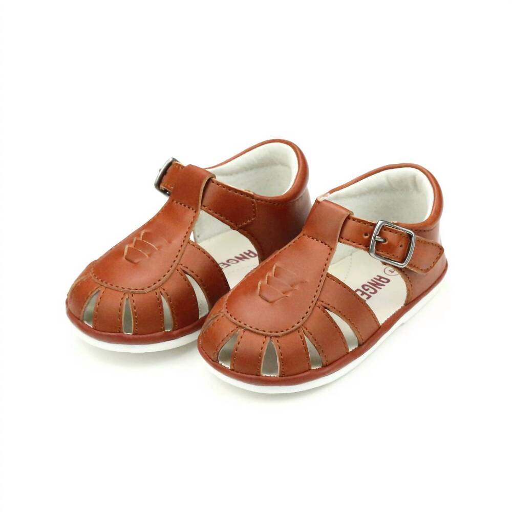NEW ANGEL BABY boy's mack caged toddler sandal in cognac